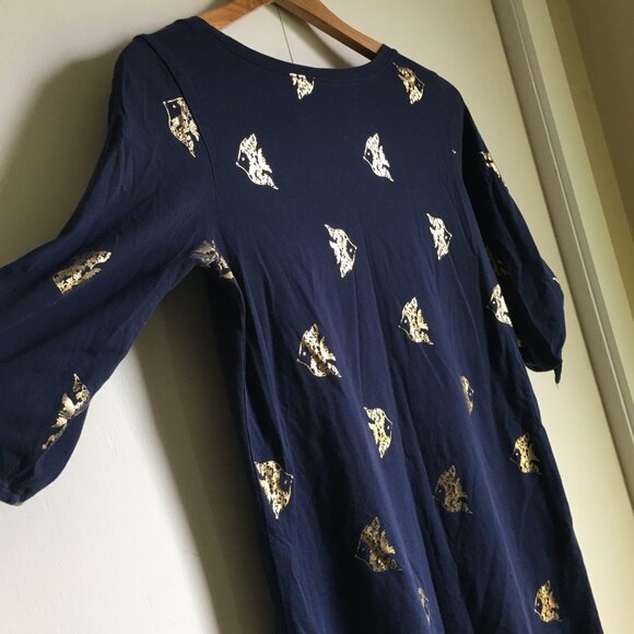 Lilly Pulitzer Preston Gold Foil Fish Print Tunic Dress Small - Picture 8 of 16